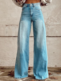 Light blue wide-leg jeans with high waist and wide straight legs