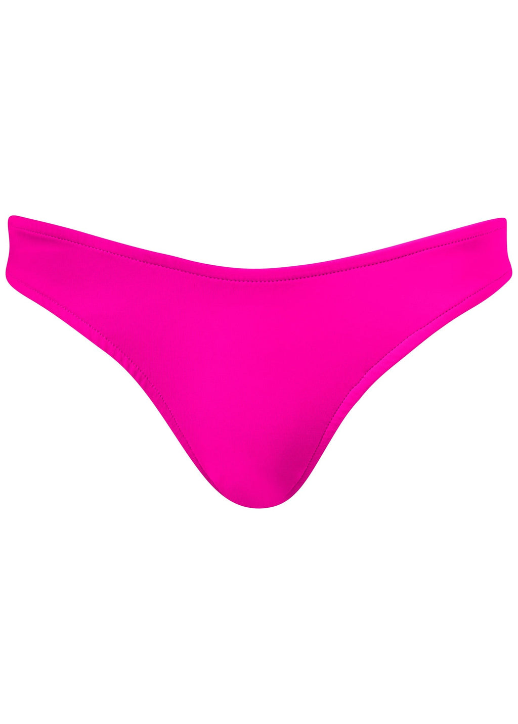 Electric pink bikini bottom with scoop front and smooth finish