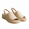 Women’s minimalist comfort sandals in white, open toe, cushioned platform sole