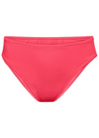 Women's mid-rise bikini bottom in bright pink, smooth solid-color swim underwear