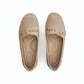 Women’s lightweight comfort loafers, beige perforated slip-on with comfort insole