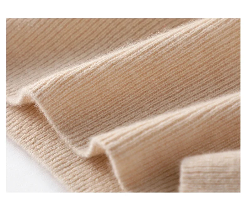 Women's half-zip mock neck knit sweater, beige ribbed cuffs and textured knit sleeve