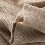 Wool-cashmere blend shawl wrap, close-up of soft knit texture in beige taupe