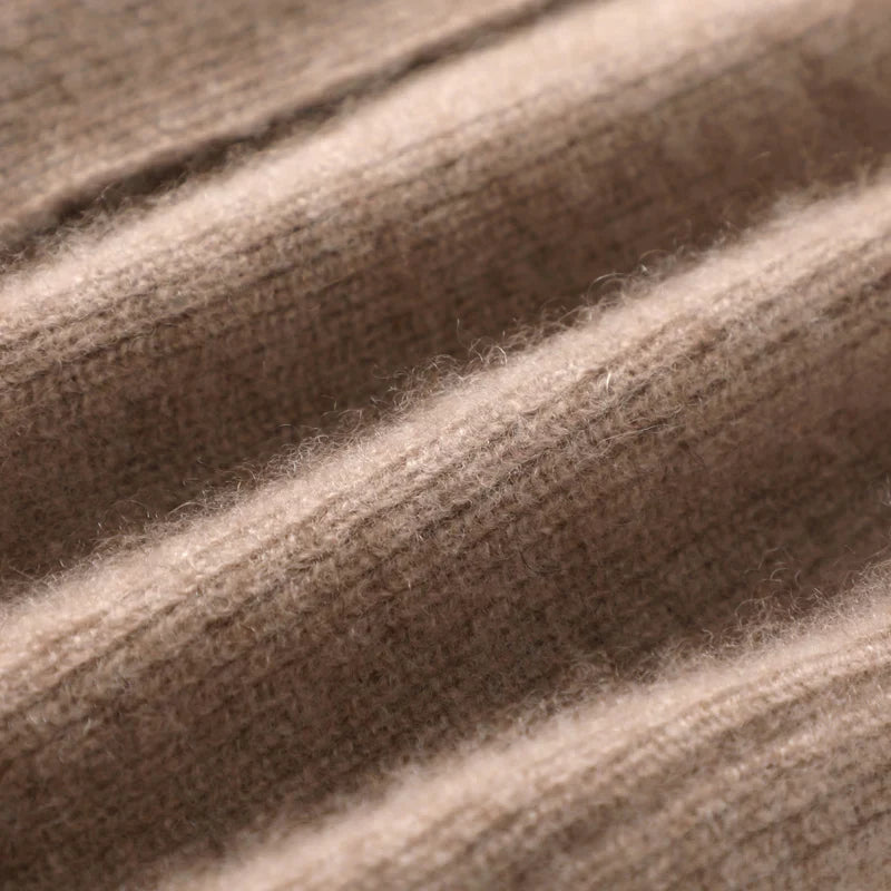 Women’s merino wool sweater vest rib-knit texture detail in camel beige