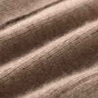 Women’s merino wool sweater vest rib-knit texture detail in camel beige