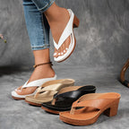 Women’s multi-color platform slide sandals: white, black, and tan with cushioned footbeds