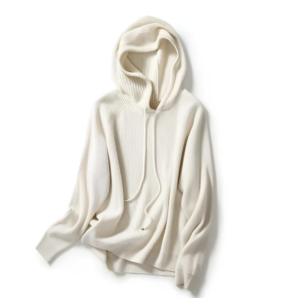 Women’s white pullover hoodie with drawstring hood and kangaroo pocket