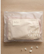 EMMA & OLIVIA boutique thank-you note with tissue in clear poly bag